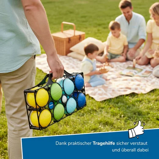 ALLDORO Boccia Set Kinder 9-teilig mit Tragekorb