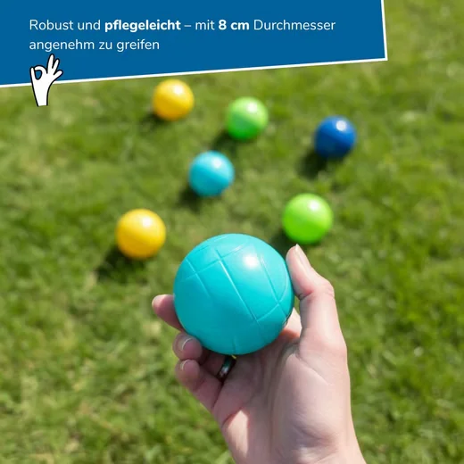 ALLDORO Boccia Set Kinder 9-teilig mit Tragekorb