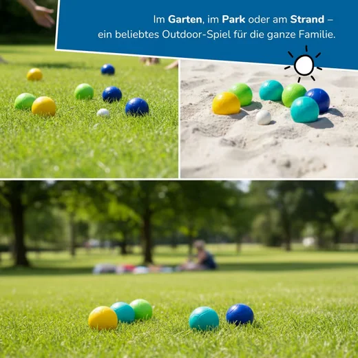 ALLDORO Boccia Set Kinder 9-teilig mit Tragekorb