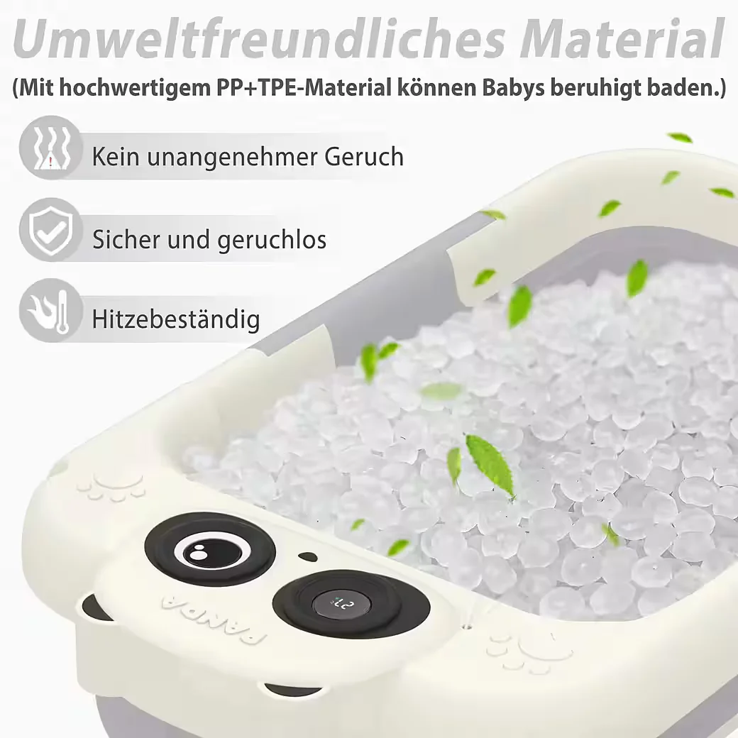 FIVMEN Babywanne faltbar Kissen Thermometer