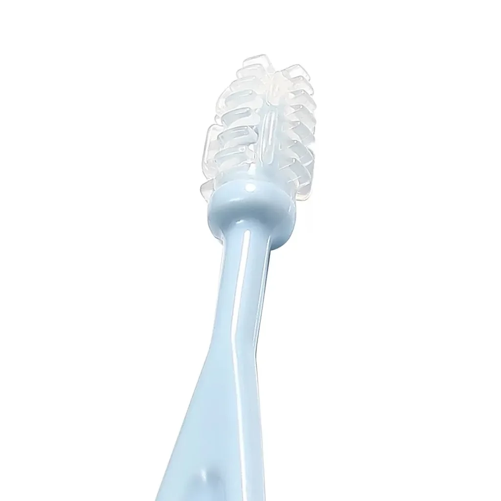 BabyOno Baby Zahnbürstenset 3 teilig blau