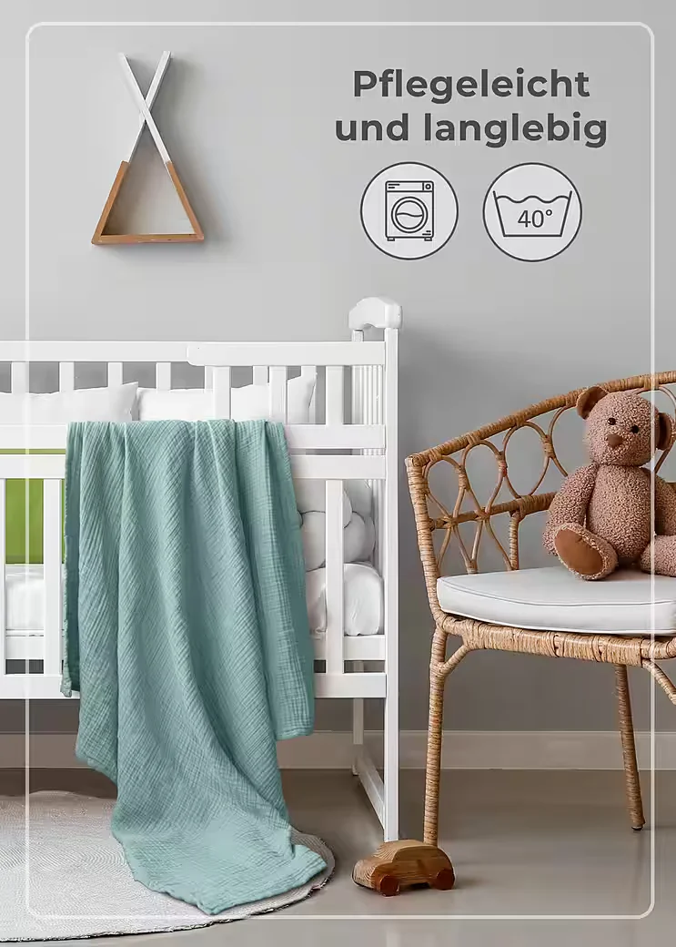 LAYNENBURG Musselin Babydecke 4-lagig Baumwolle