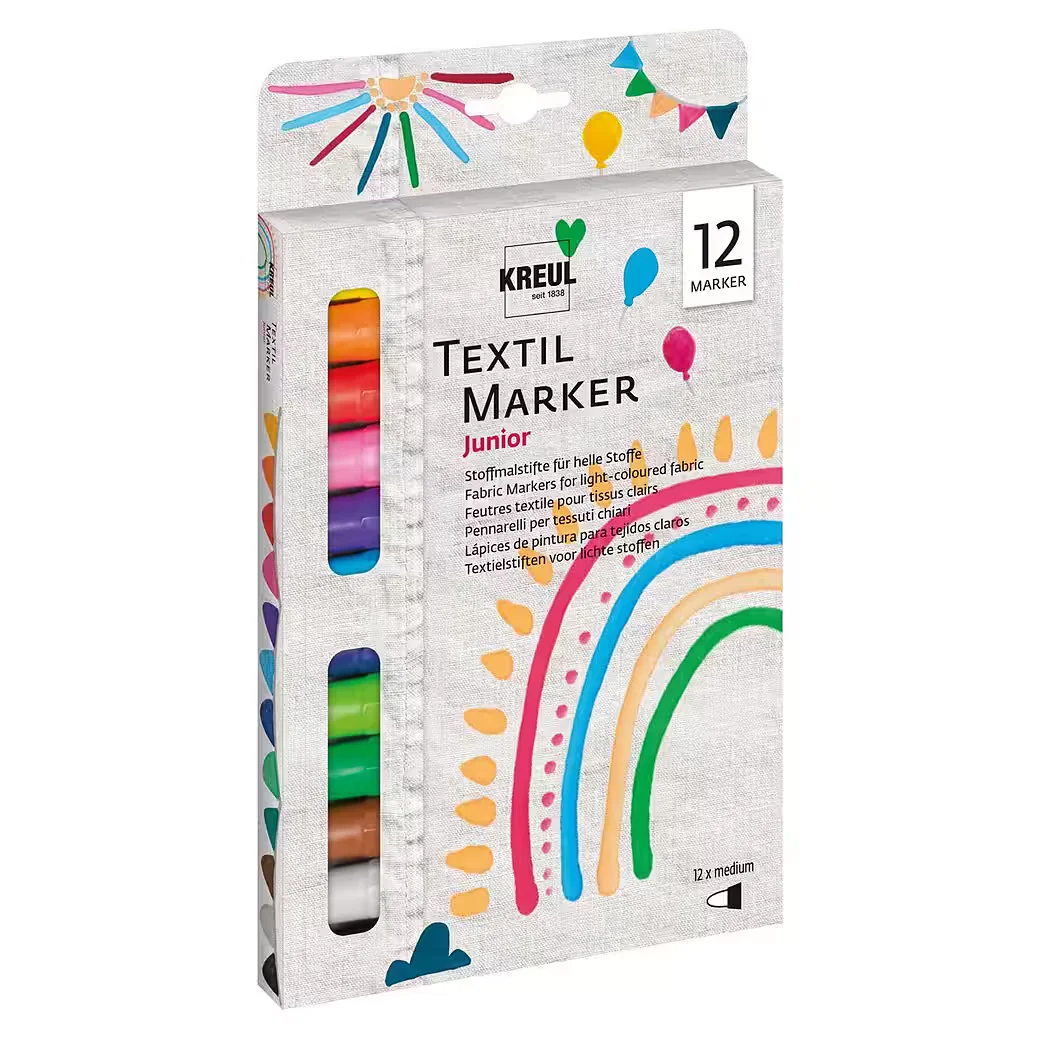 KREUL Textilmarker Junior medium 2-4 mm 12 Stück