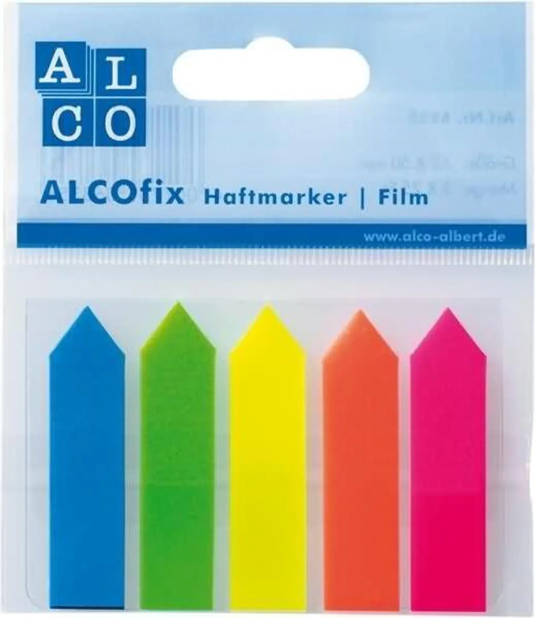 Alco Haftmarker ALCOfix Pfeil – 50x12mm, 5 Farben, je 25 Stück