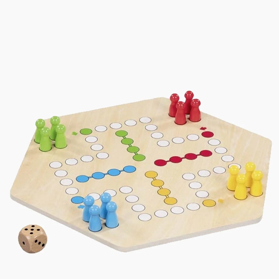 Goki Ludo Brettspiel für 6 Spieler beidseitig