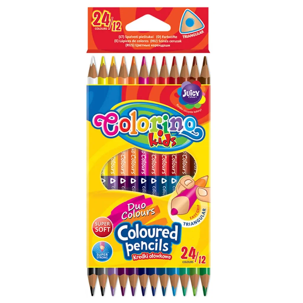 COLORINO dreieckige Zweifarbstifte 12/24 FARBEN