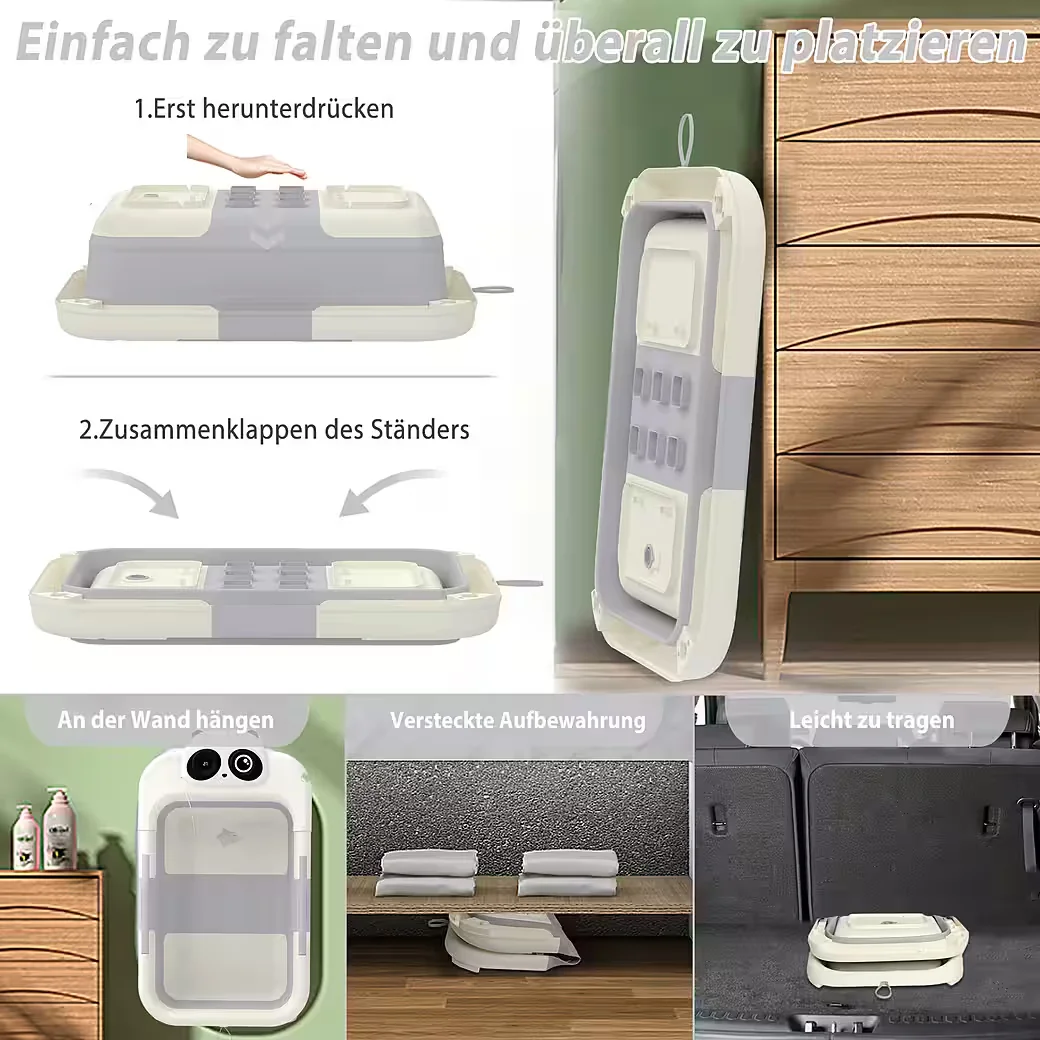 FIVMEN Babywanne faltbar Kissen Thermometer