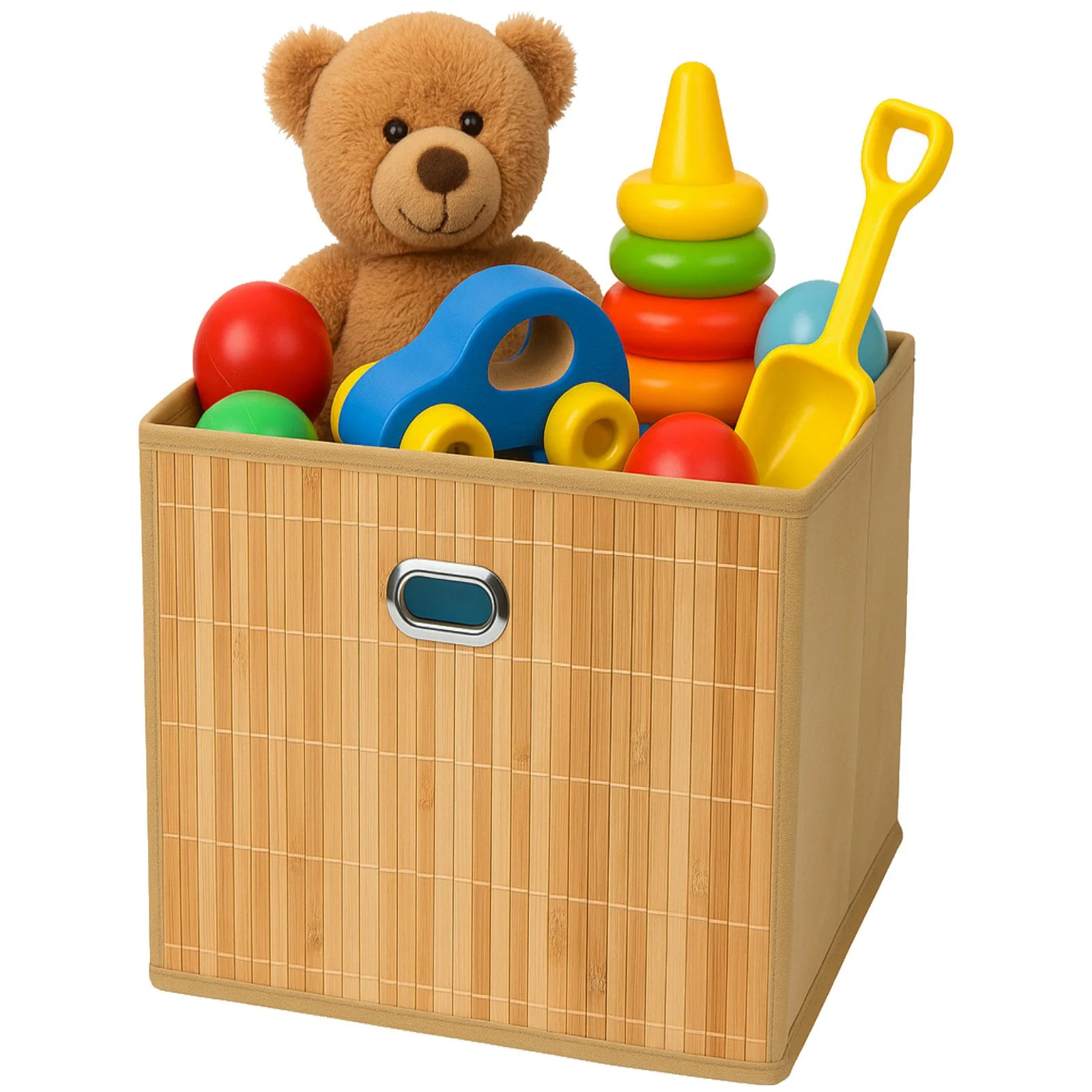 Aufbewahrungsbox Faltbox Bambus – 31x31x31 cm, Hellbraun, 1/2/4er Set