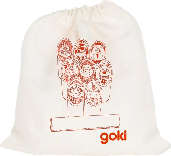 Goki Kubb Wurfspiel Kinder Tier Edition Holz