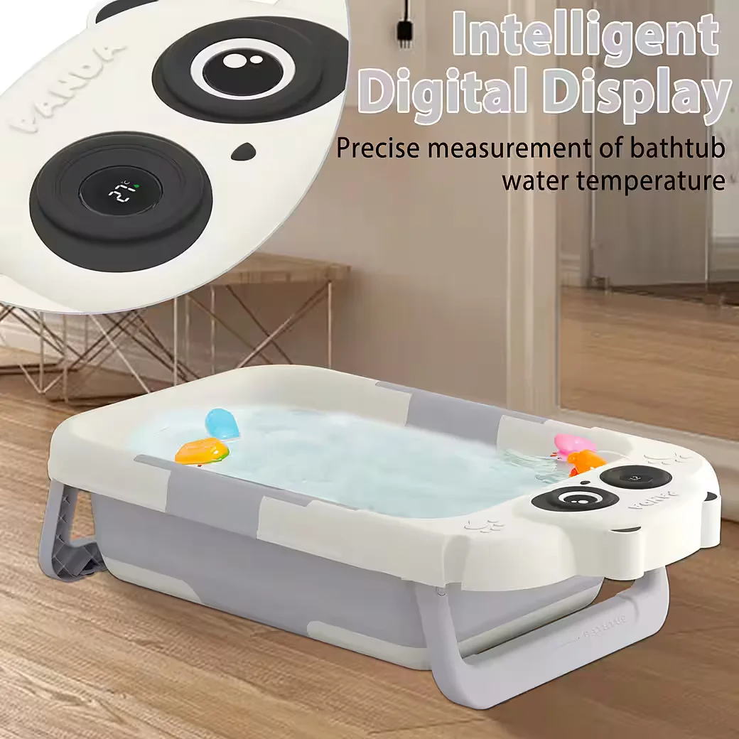 FIVMEN Babywanne faltbar Kissen Thermometer
