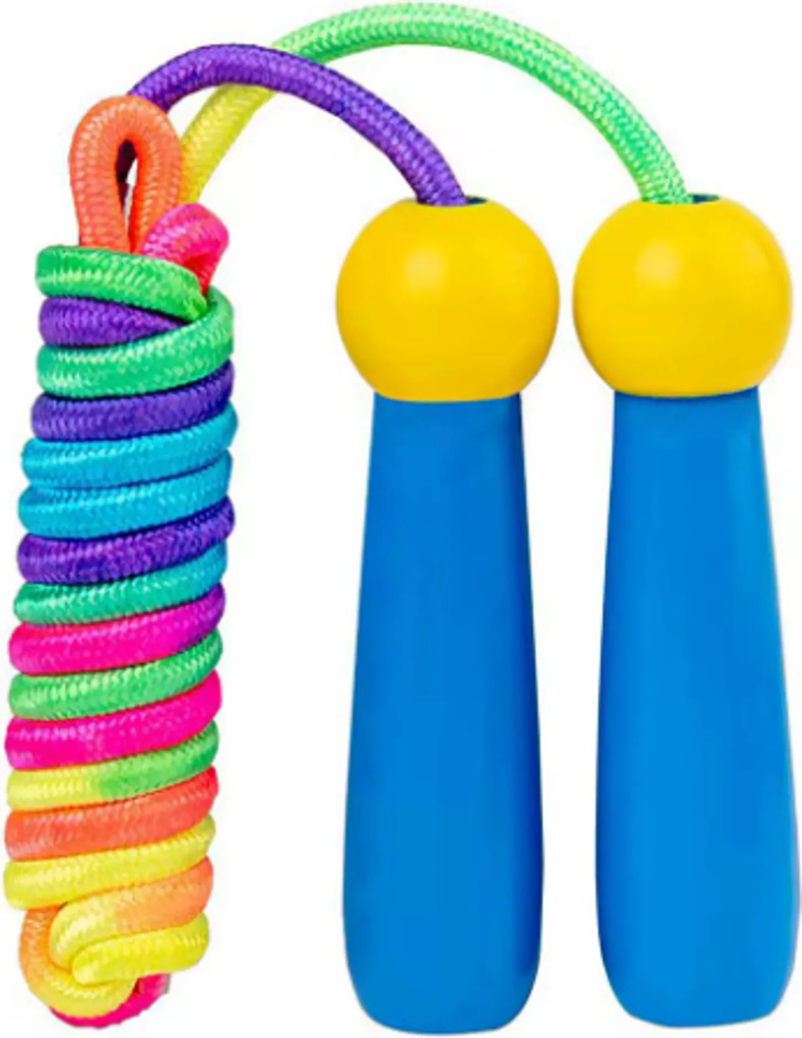 Kinder-Springseil 250 cm mit Holzgriffen - Verstellbar, Blau