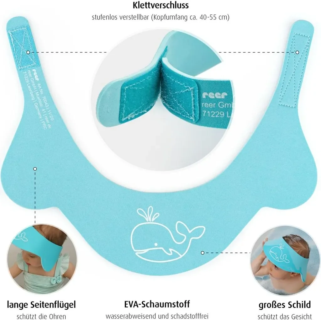 REER MyHappyBath Cap Duschhaube Kinder Blau