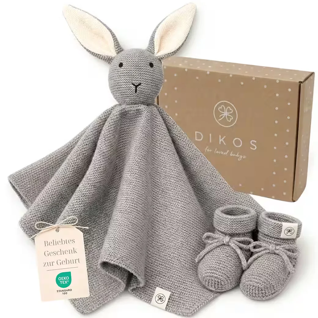 DIKOS Schmuse Hase Kuscheltuch Set Bio Söckchen