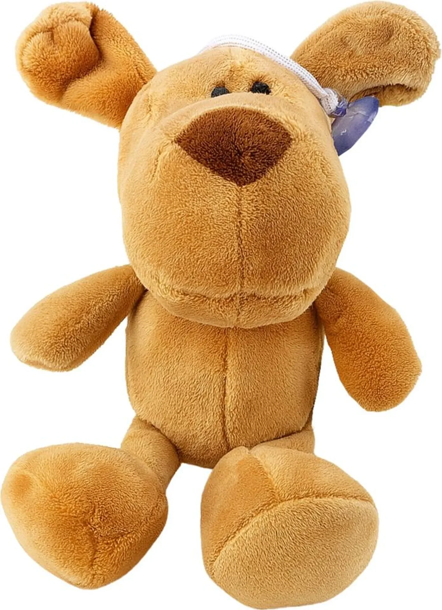 Plüsch Maskottchen Huggable Dog mit Saugnapf – Braun, 23 x 12 cm