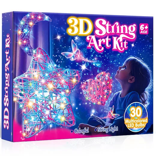 WOOTOY DIY String Art Bastelset mit Lichterkette