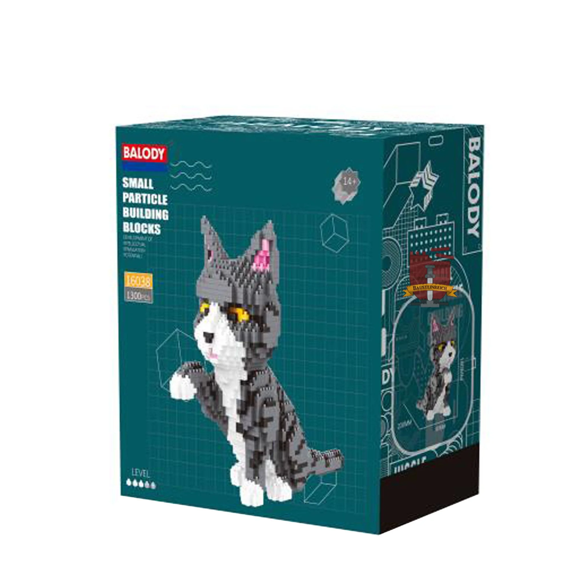 BALODY 16038 Graue Katze Klemmbausteine