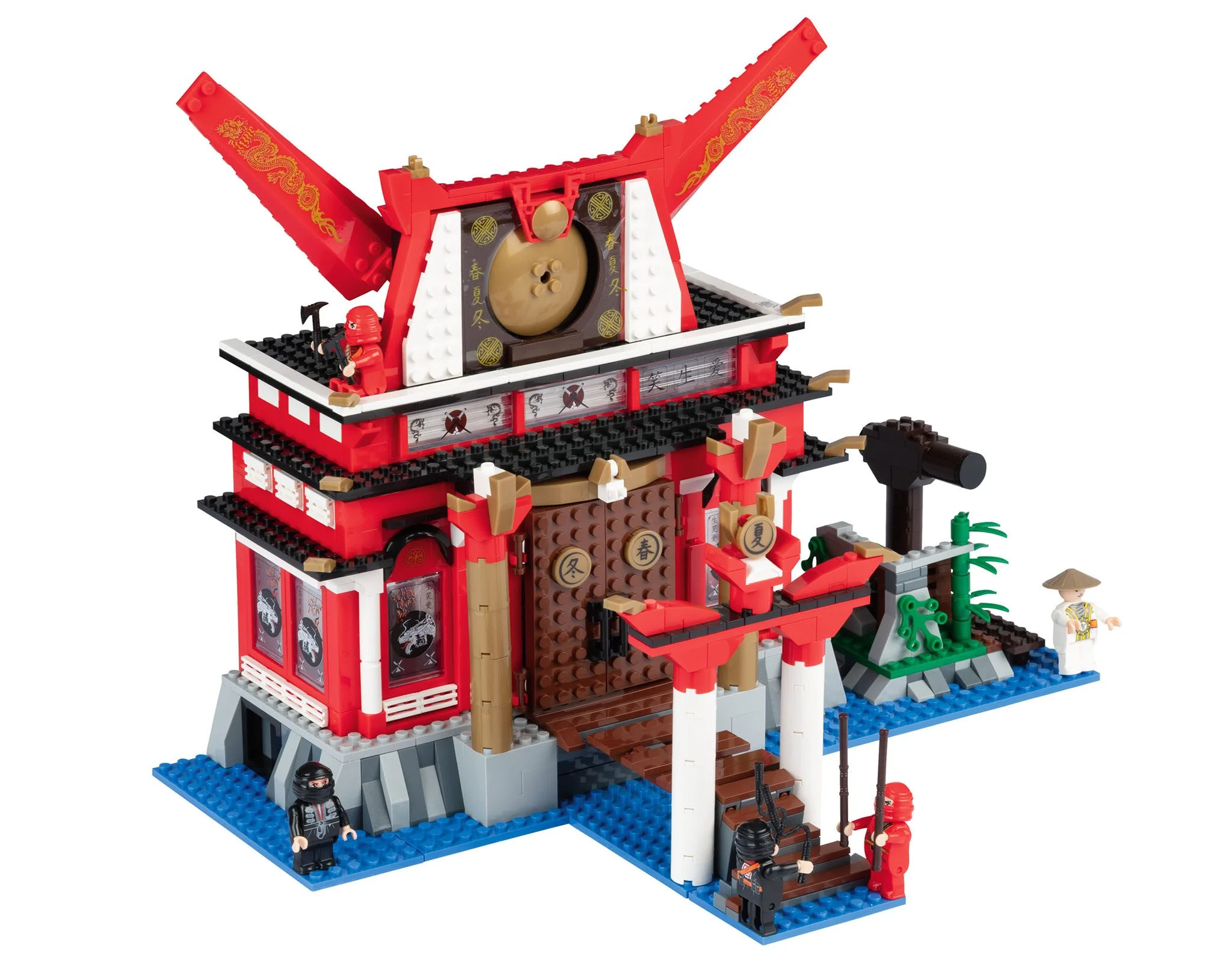 PLAYTIVE Clippys Bausteine Set Ninja Tempel 5tlg