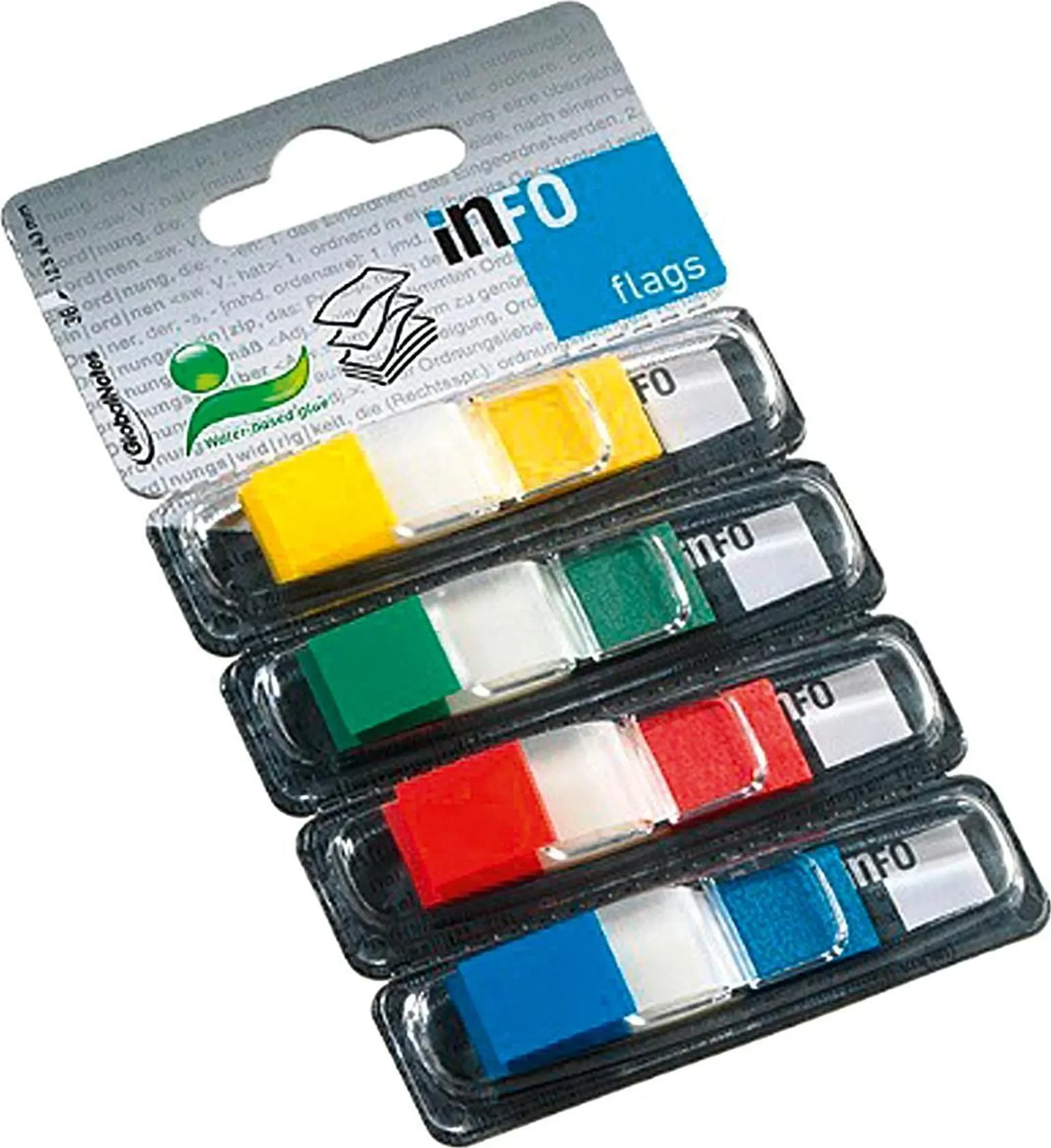 Info-Flaggen Transparent mit Farbrand – 4x36 Blätter