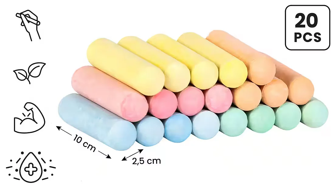 ALLBOARDS Jumbo Tafelkreide bunt 20er Set
