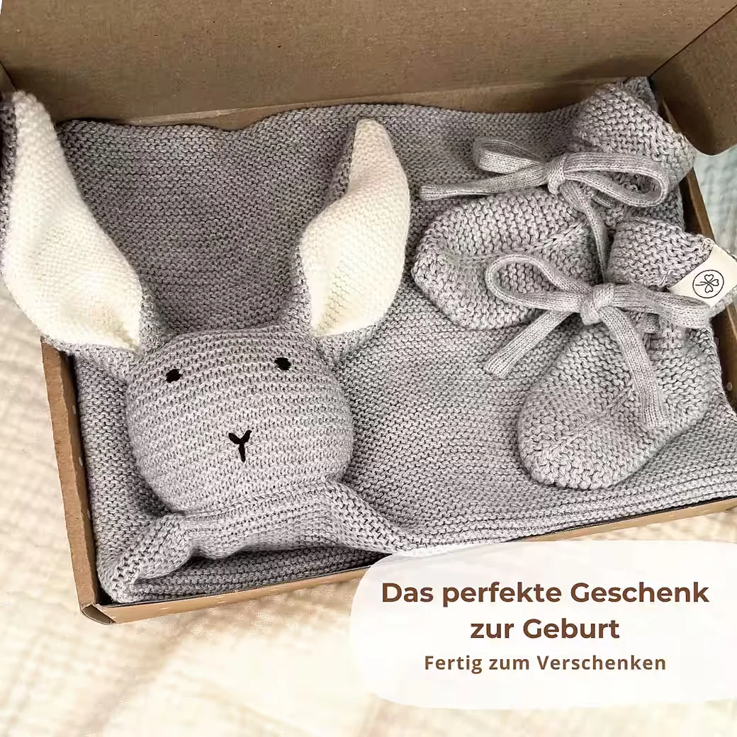 DIKOS Schmuse Hase Kuscheltuch Set Bio Söckchen