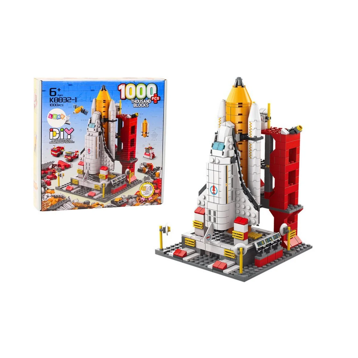 WISAM Bausteine Weltraumrakete 6in1 1000 Teile