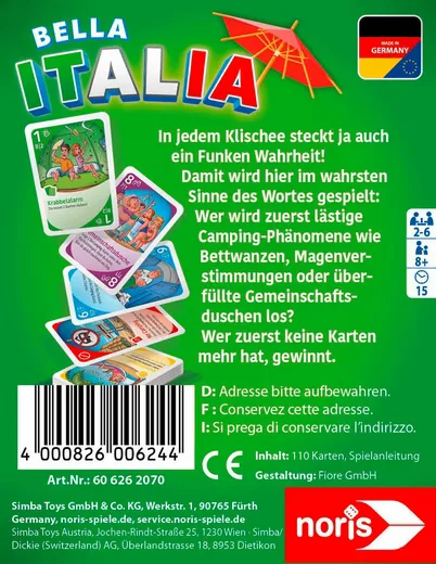 Noris Kartenspiel Bella Italia Campingspiel