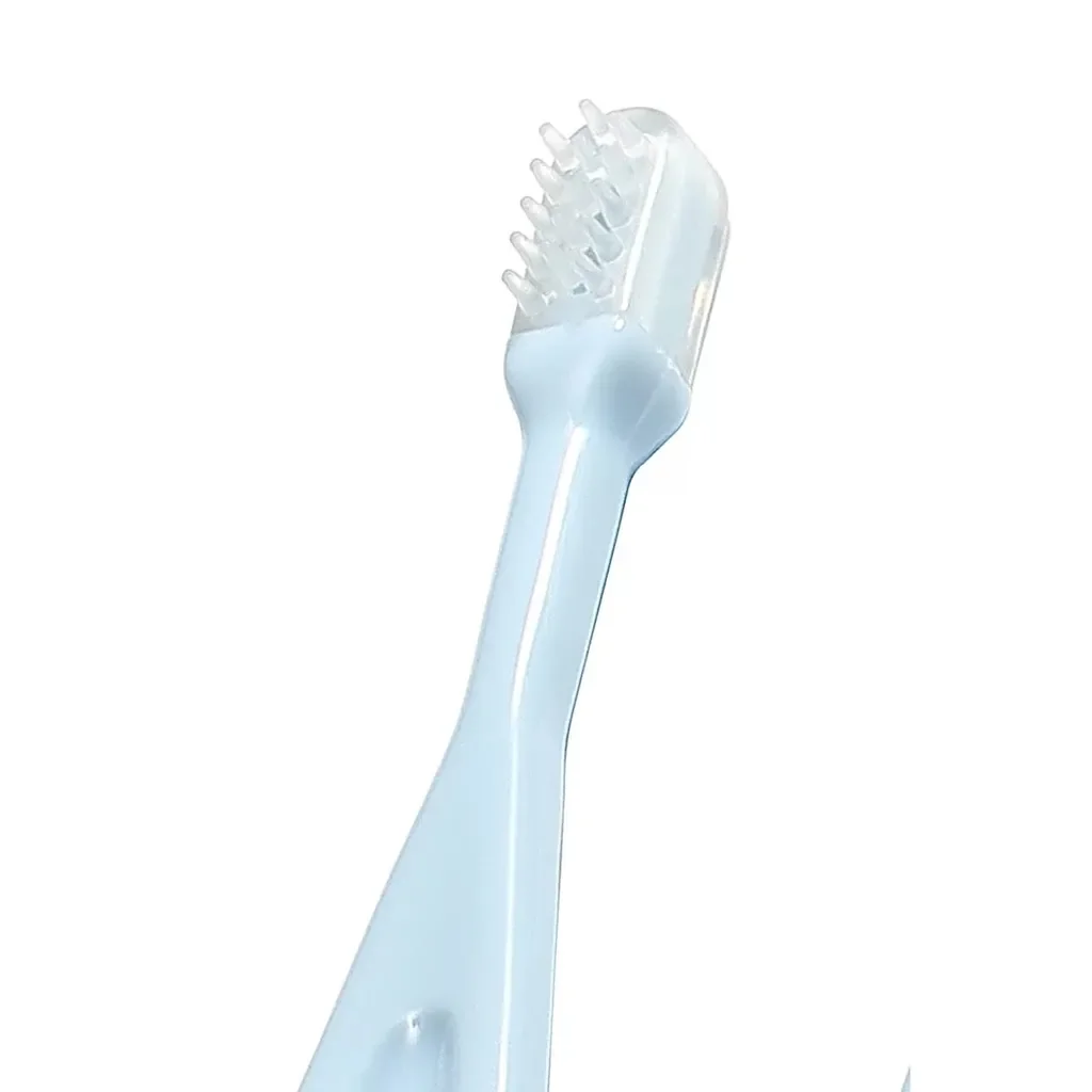 BabyOno Baby Zahnbürstenset 3 teilig blau