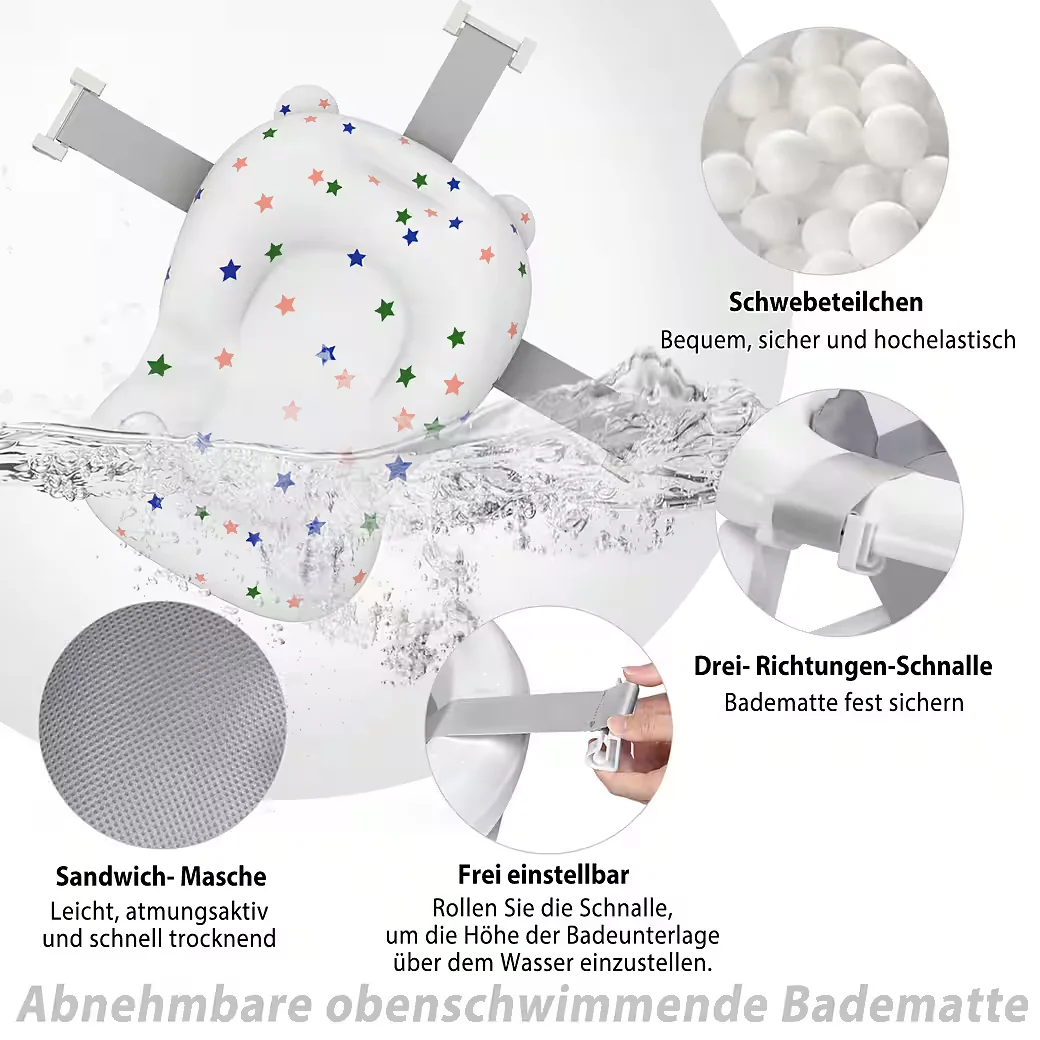 FIVMEN Babywanne faltbar Kissen Thermometer