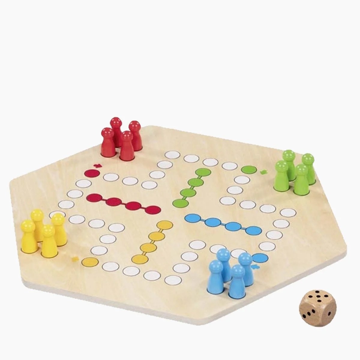 Goki Ludo Brettspiel für 6 Spieler beidseitig