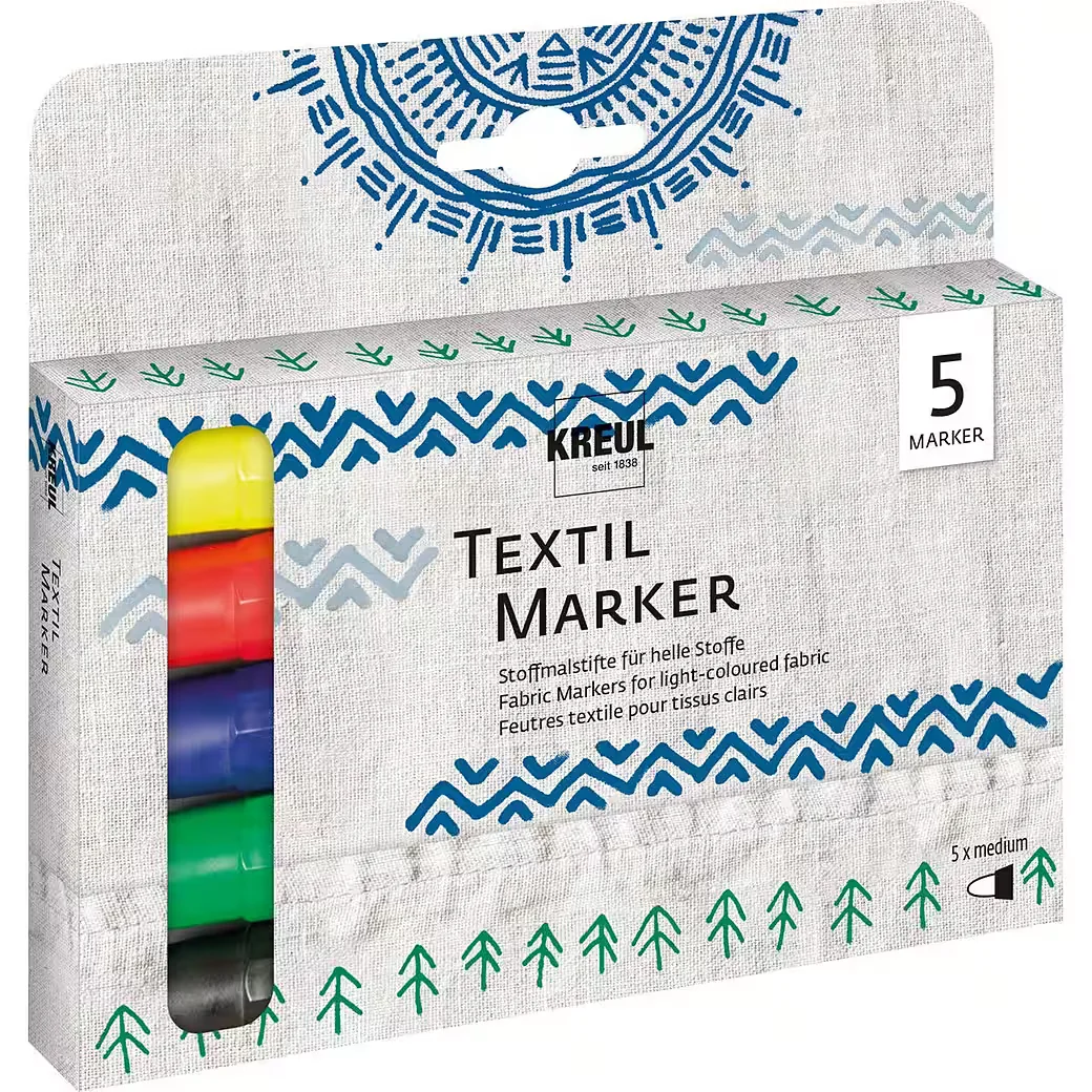 KREUL Textilmarker medium 5er Set