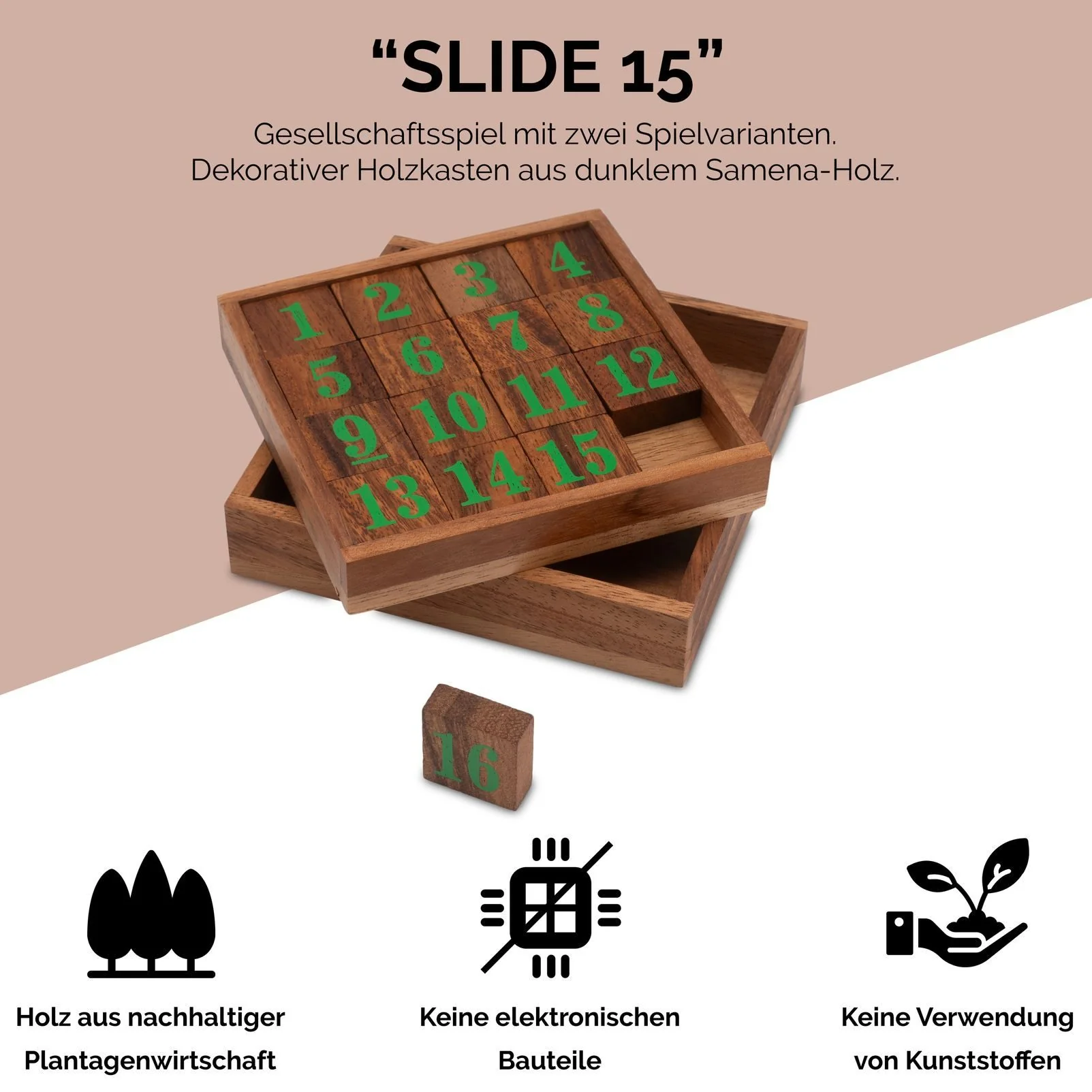 LOGOPLAY Slide 15 Schiebepuzzle grün