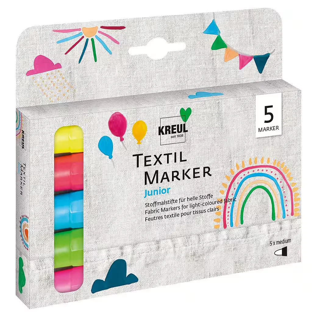 KREUL Textilmarker Junior Medium 2-4 mm 5er Set