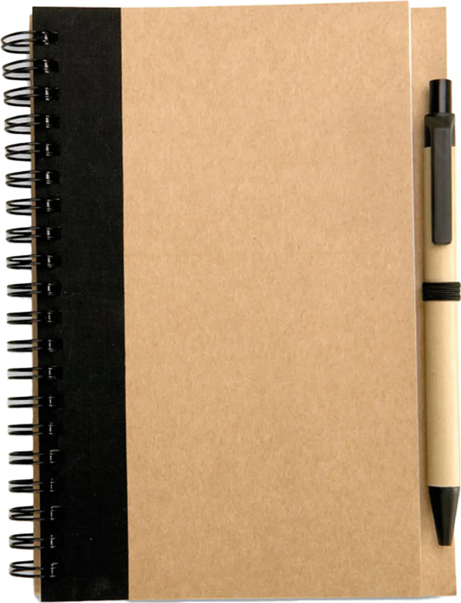 MidOcean Notizbuch mit Stift "Sonora Plus" – Recyceltes Material, B6, Schwarz