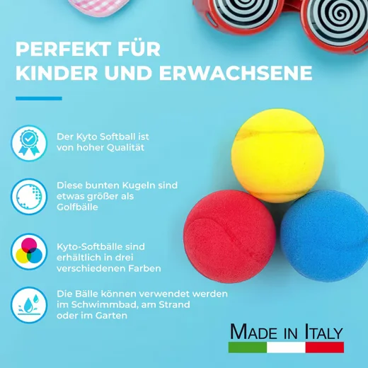 KYTO Softbälle 6,5 cm Blau 3er Set