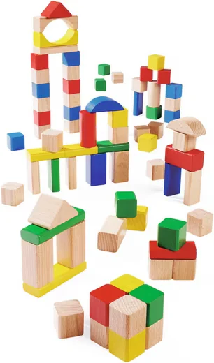 EICHHORN Holzbausteine Bauklötze bunt natur FSC