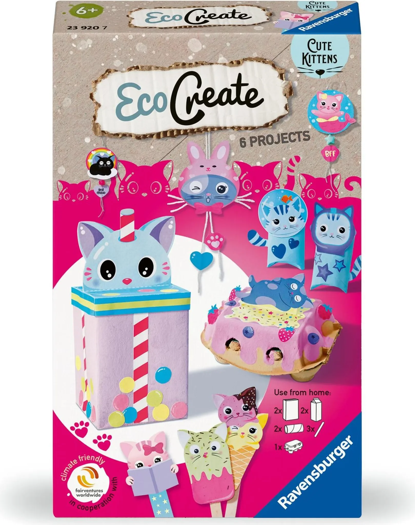 Ravensburger Upcycling Bastelset – Niedliche Kätzchen EcoCreate