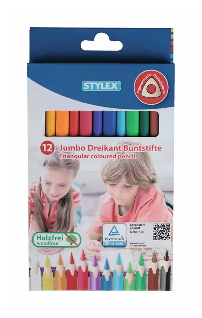 STYLEX Jumbo Dreikant Buntstifte 12 Farben