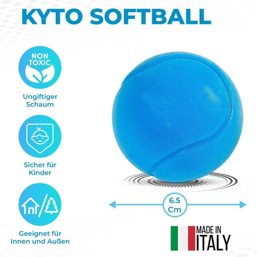 KYTO Softbälle 6,5 cm Blau 3er Set