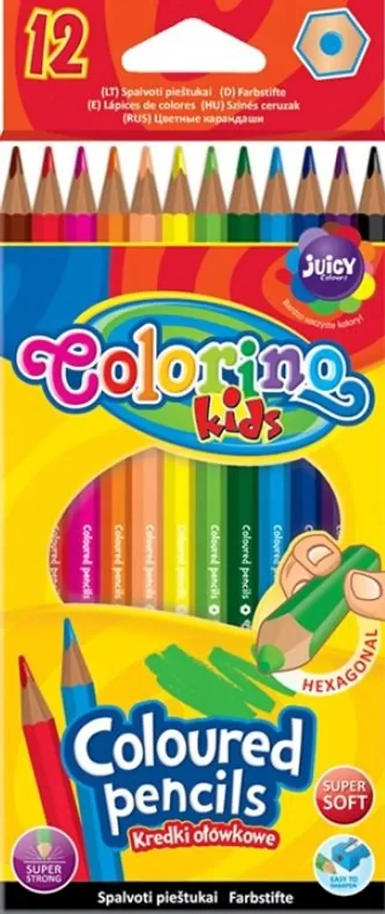 PATIO COLORINO Buntstifte sechskant 12 Farben