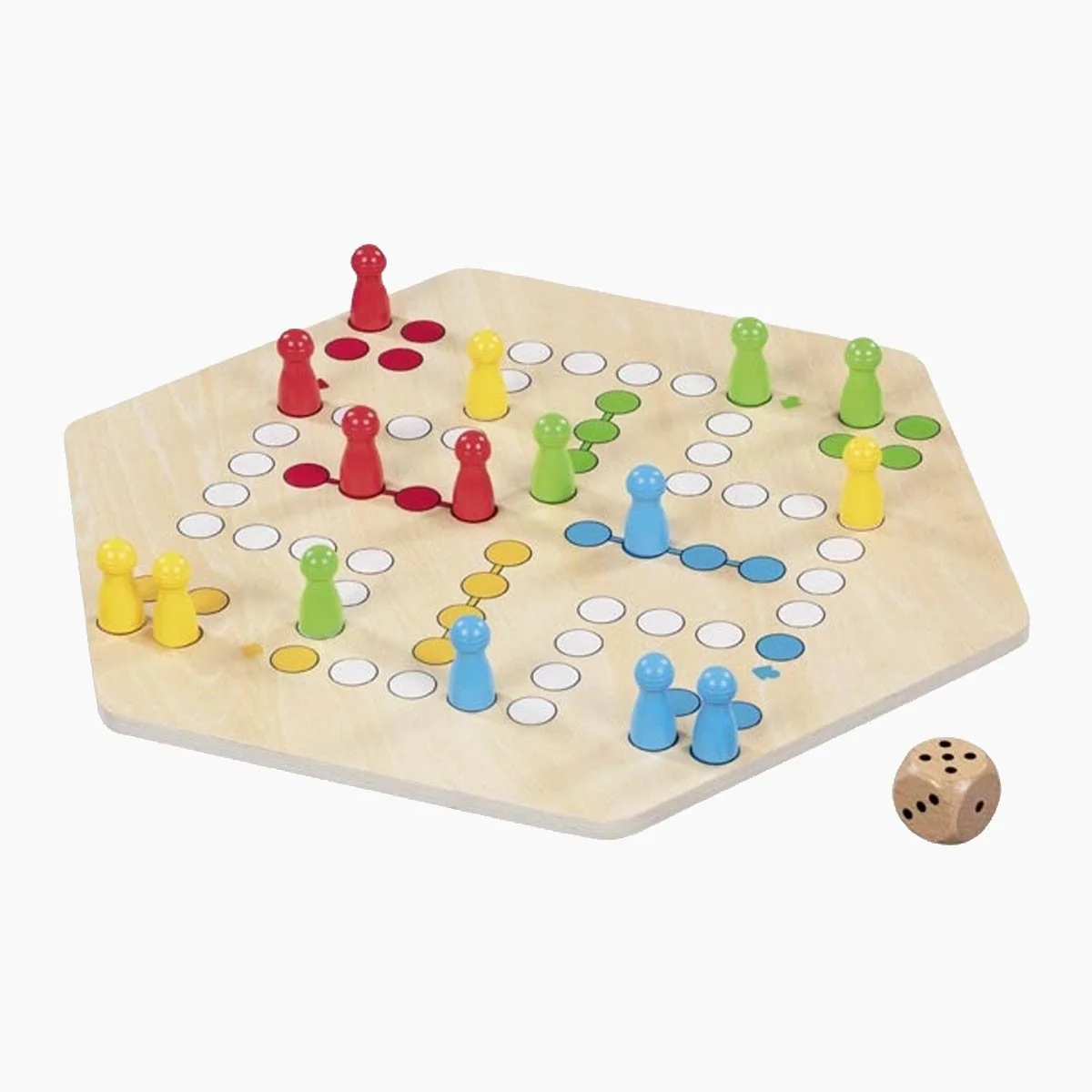 Goki Ludo Brettspiel für 6 Spieler beidseitig