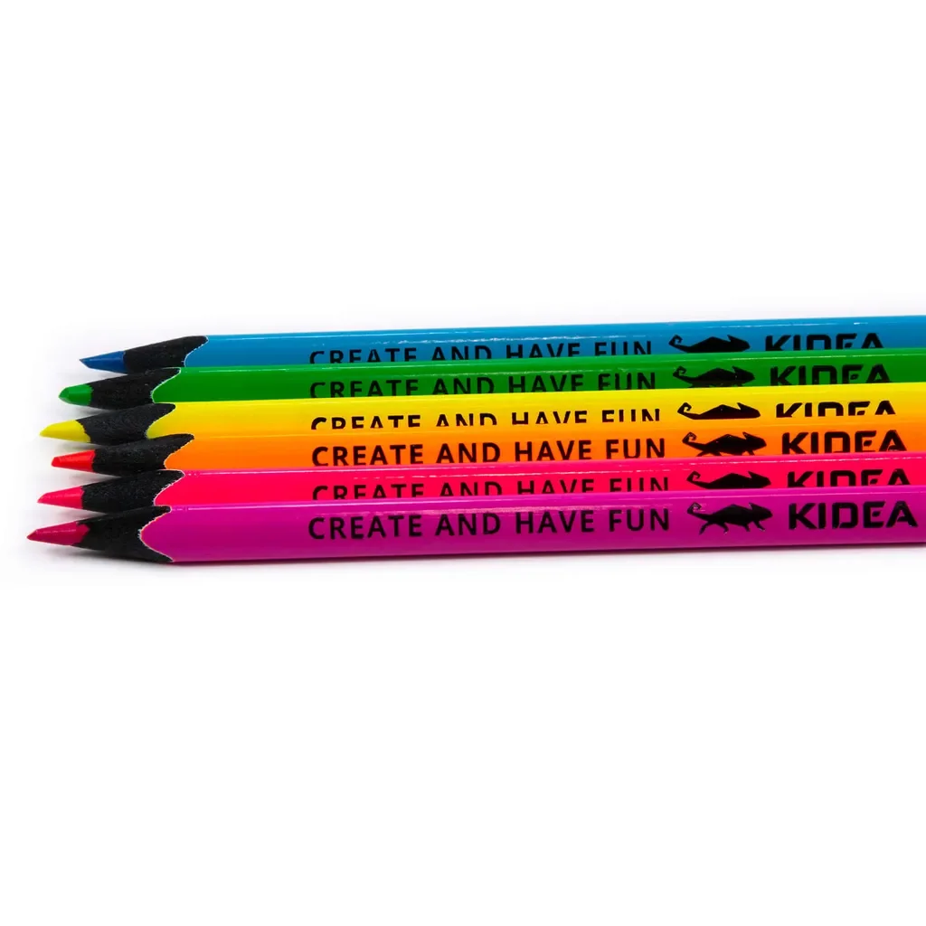 Derform Kidea Buntstifte Neon 6 Farben Dreikant