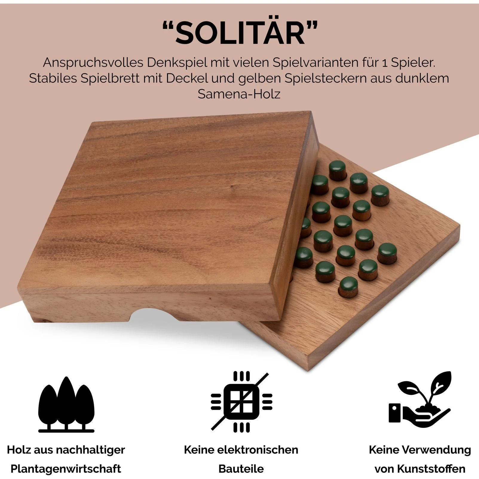 LOGOPLAY Solitär Brettspiel Größe L grün