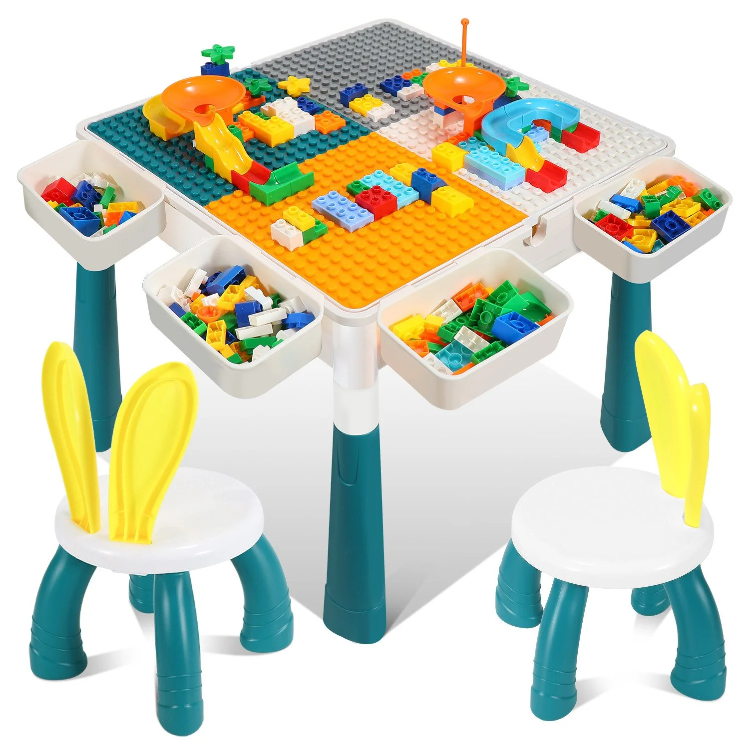CLANMACY Kindertisch Spieltisch 251 Bausteine
