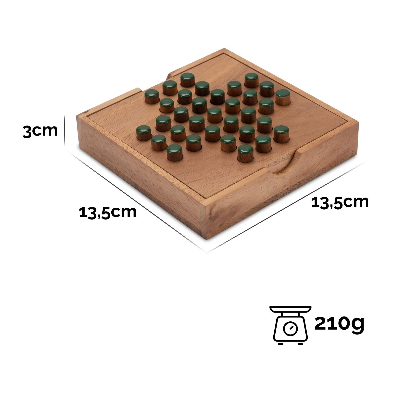 LOGOPLAY Solitär Brettspiel Größe L grün