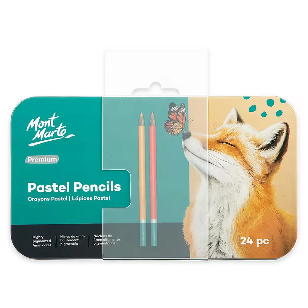 Mont Marte Pastellstifte 24 Farben Metalldose