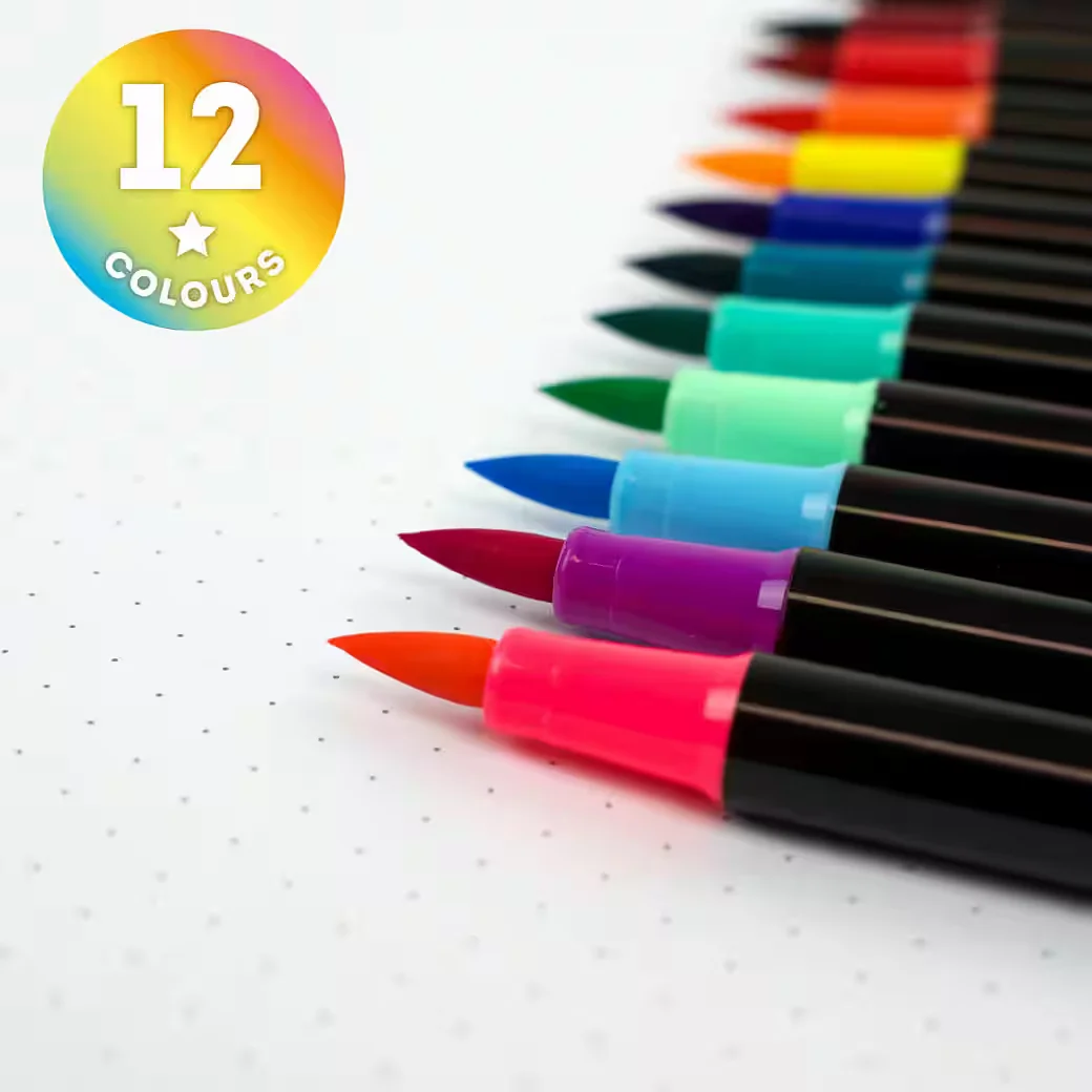 LEGAMI Brush Marker Filzstifte 12 Farben